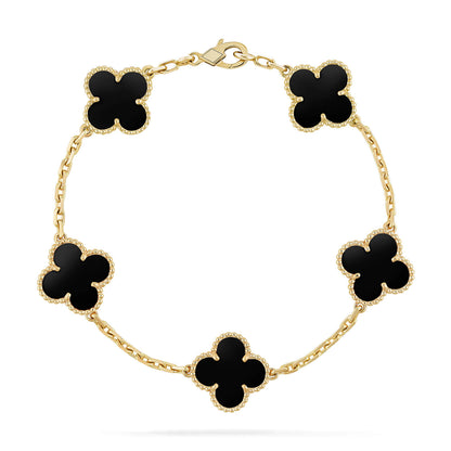 [Echo Fine ]CLOVER  5 MOTIFS BLACK ONYX BRACELET
