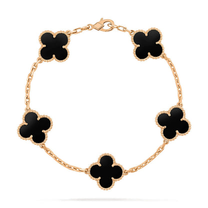 [Echo Fine ]CLOVER  5 MOTIFS BLACK ONYX BRACELET