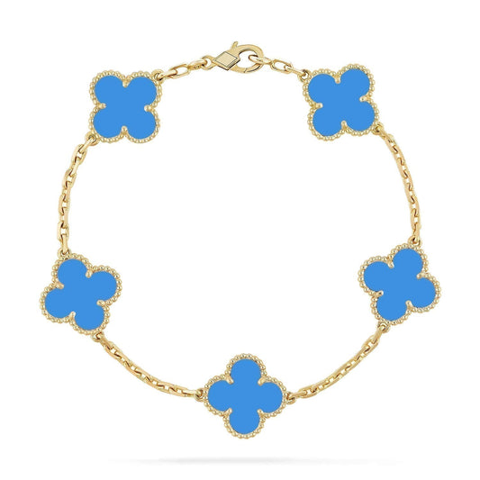 [Echo Fine ]CLOVER 5 MOTIFS BLUE AGATE BRACELET