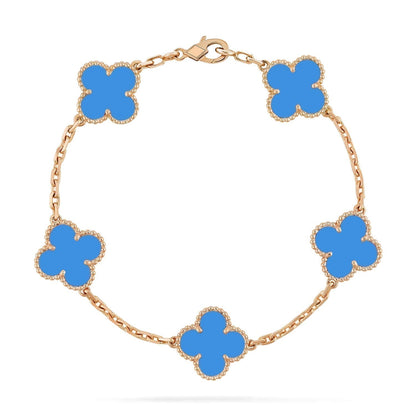 [Echo Fine ]CLOVER 5 MOTIFS BLUE AGATE BRACELET