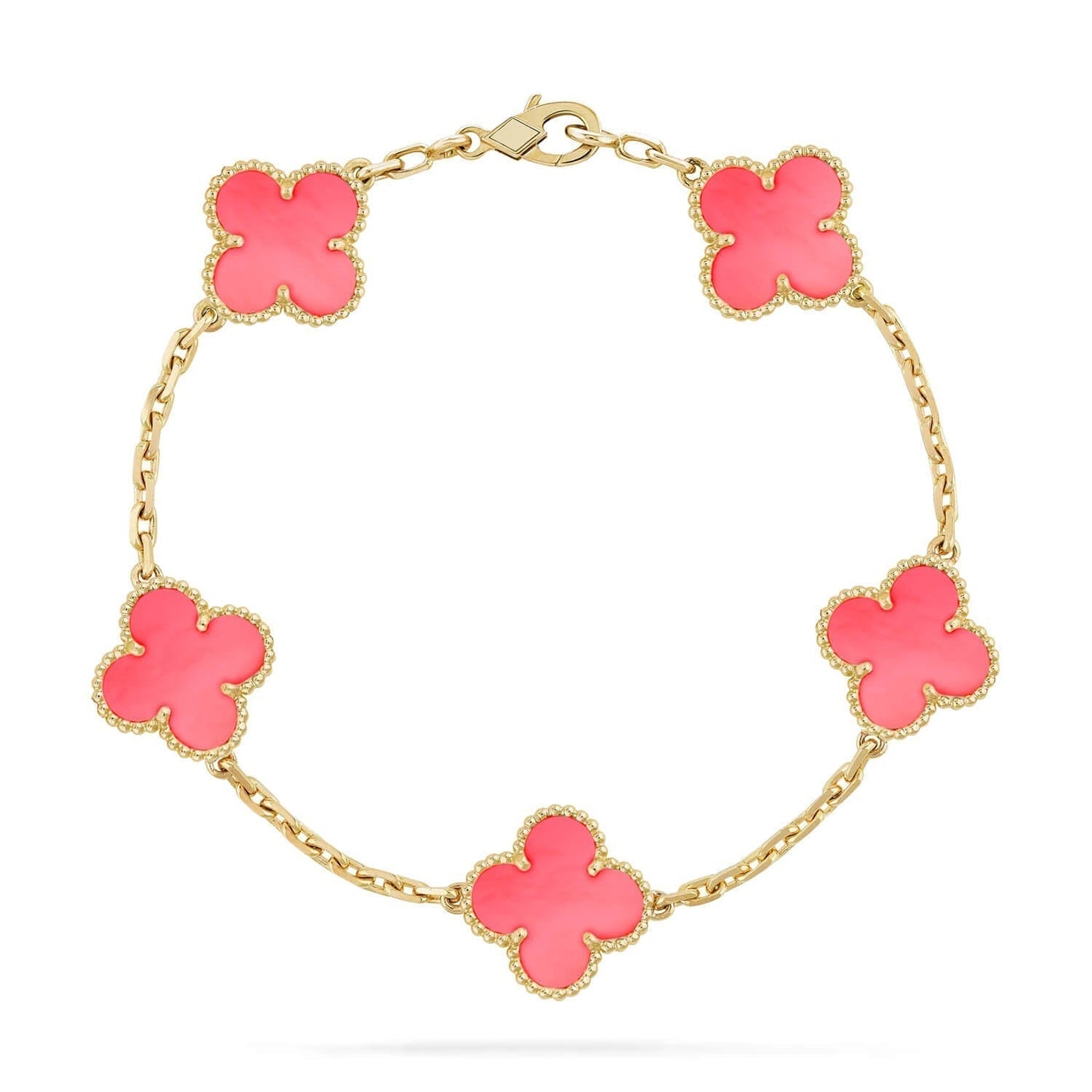 [Echo Fine ]CLOVER 5 PINK MOP BRACELET