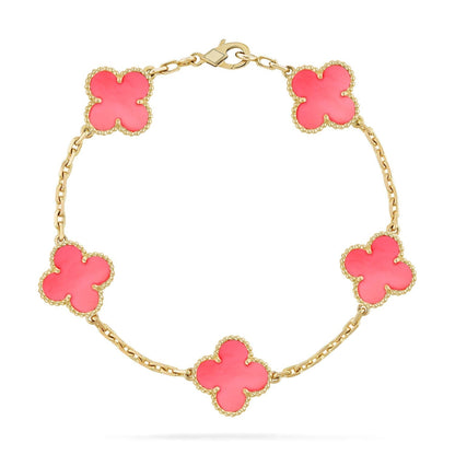 [Echo Fine ]CLOVER 5 PINK MOP BRACELET
