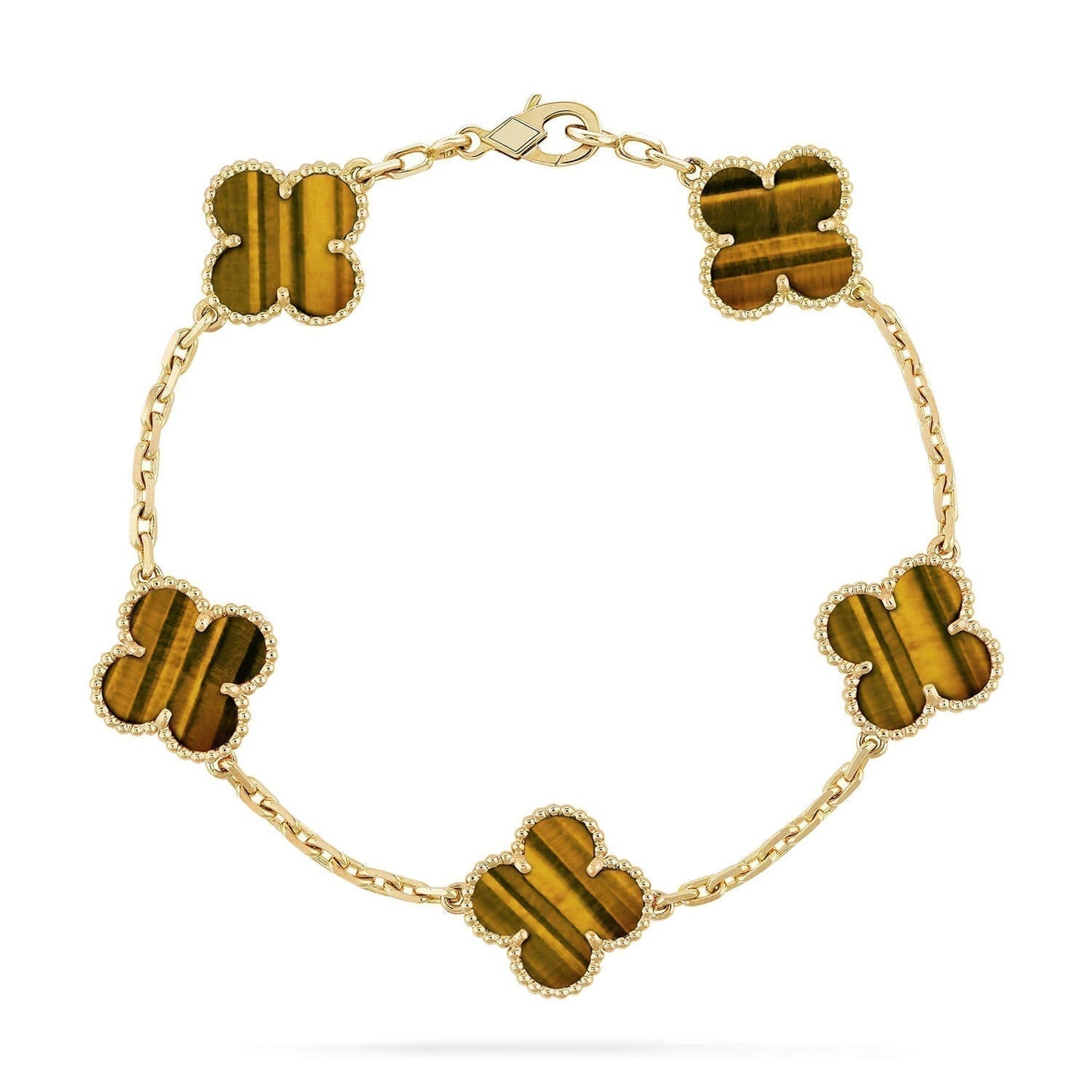 [Echo Fine ]CLOVER  5 MOTIFS TIGER EYE BRACELET