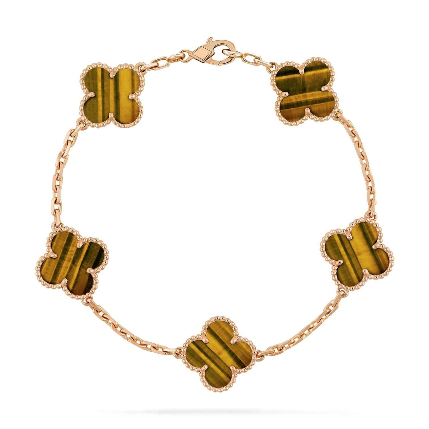 [Echo Fine ]CLOVER  5 MOTIFS TIGER EYE BRACELET