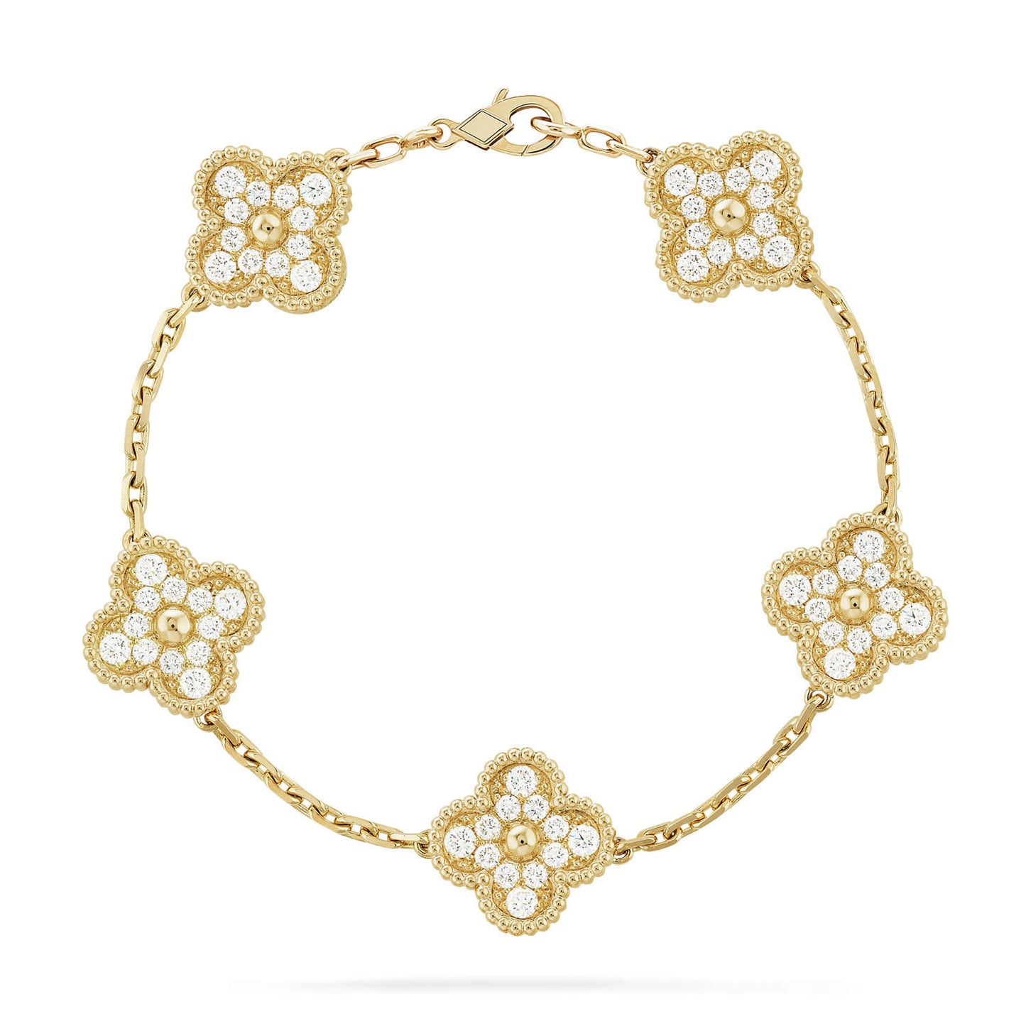 [Echo Fine ]CLOVER 5 MOTIFS  FULL DIAMOND BRACELET