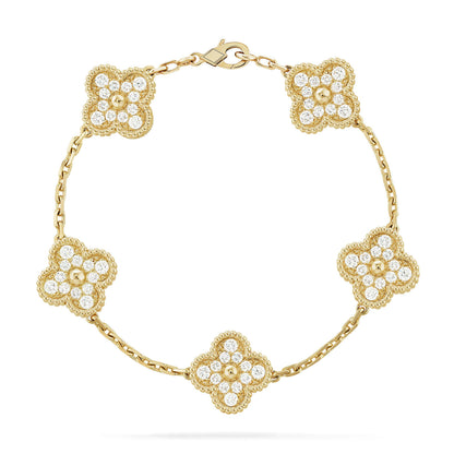 [Echo Fine ]CLOVER 5 MOTIFS  FULL DIAMOND BRACELET