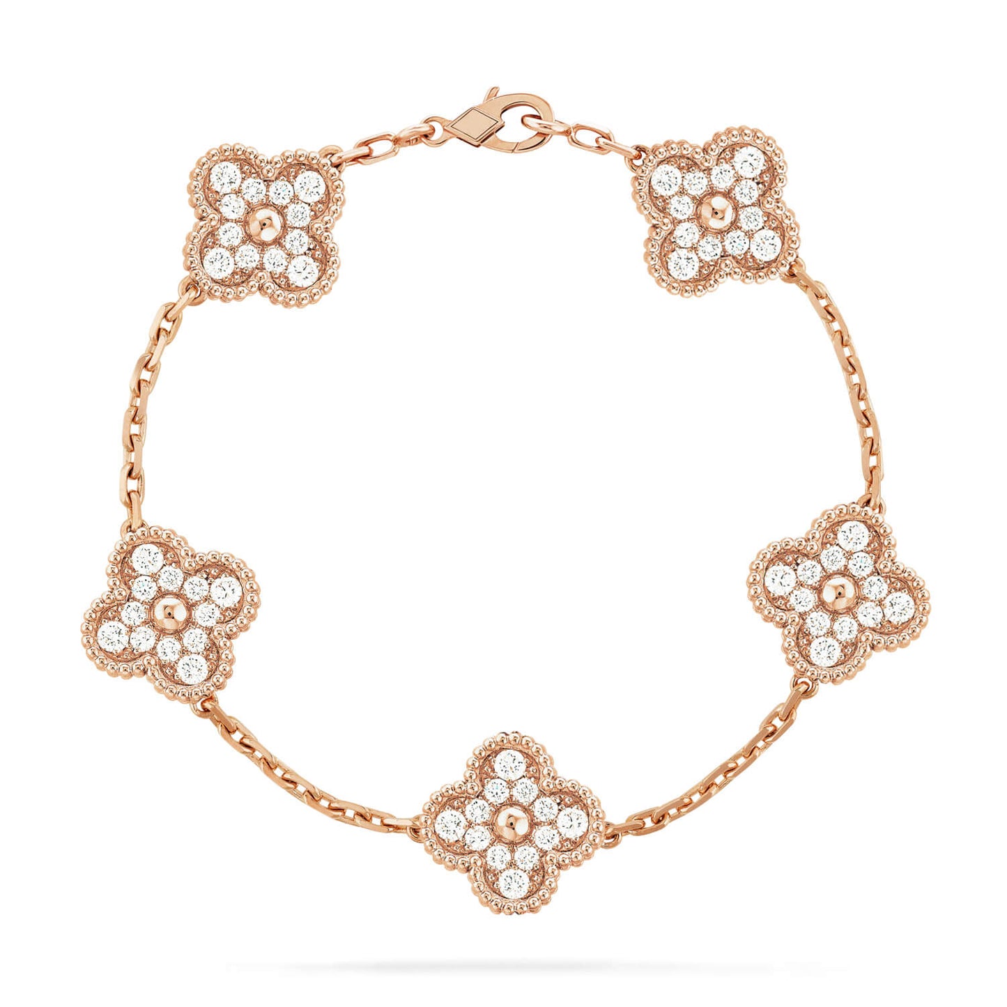 [Echo Fine ]CLOVER 5 MOTIFS  FULL DIAMOND BRACELET