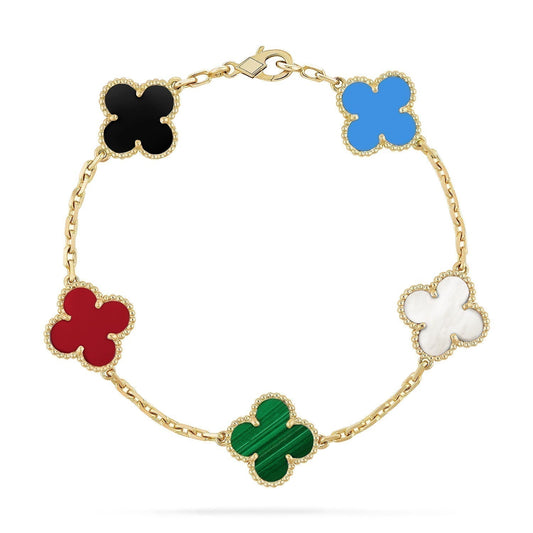 [Echo Fine ]CLOVER 5 MOTIFS MULTICOLOR  BRACELET