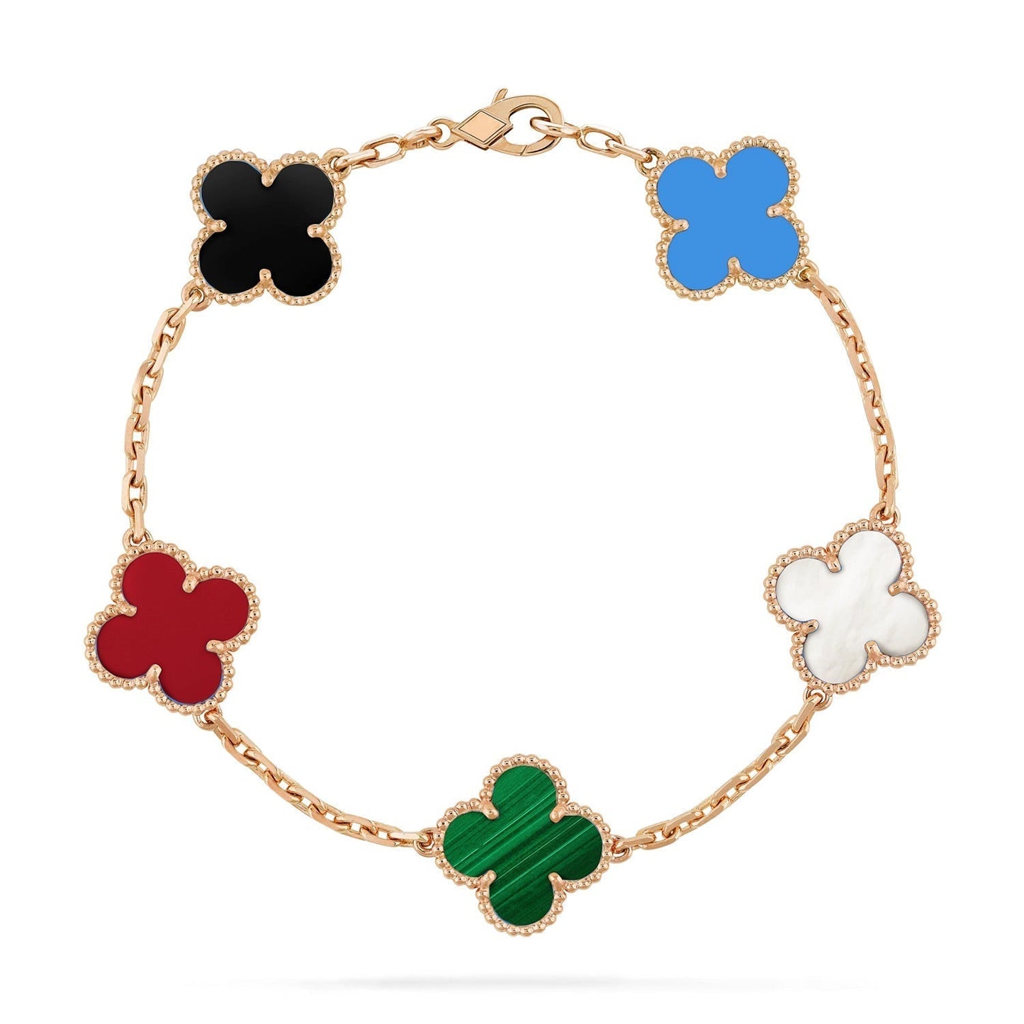 [Echo Fine ]CLOVER 5 MOTIFS MULTICOLOR  BRACELET