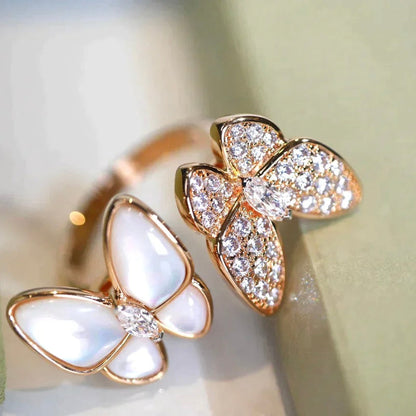[Echo Fine ]TWIN BUTTERFLY DIAMOND MOP RING