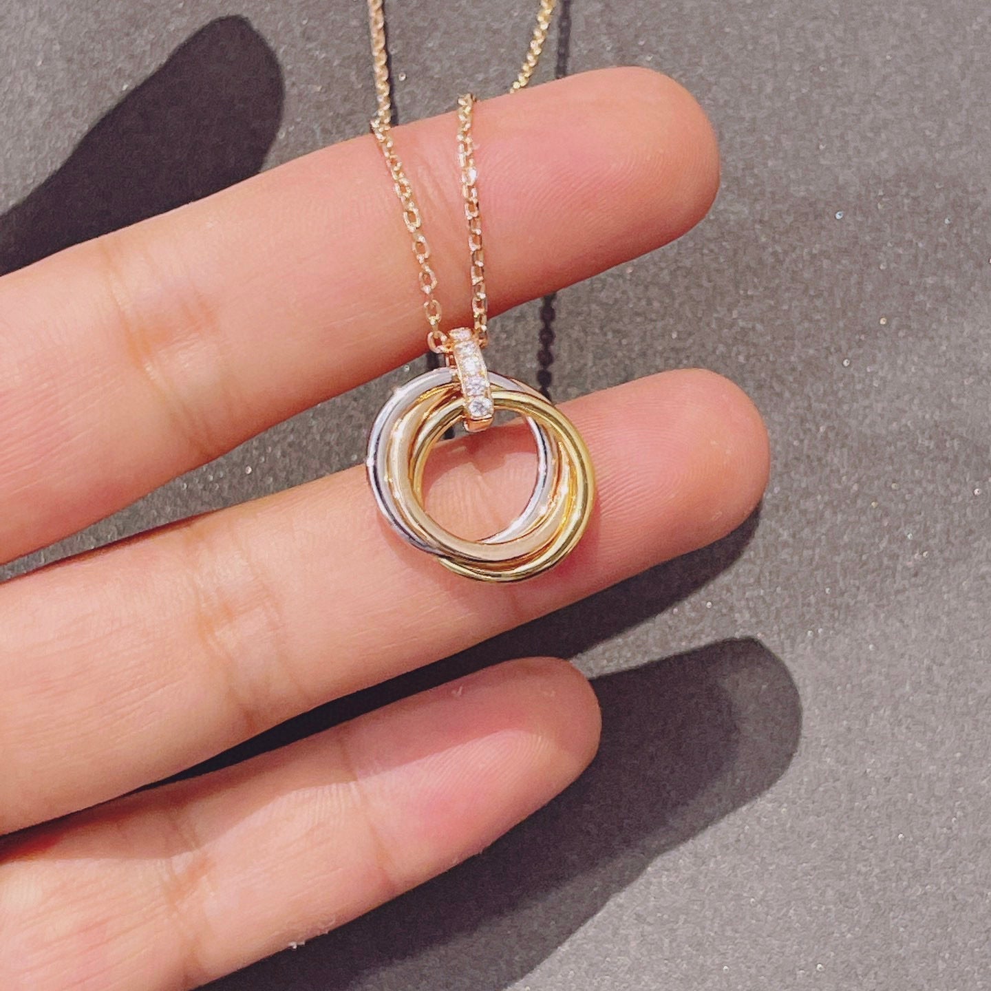 [Echo Fine ]TRINITY NECKLACE GOLD  DIAMONDS