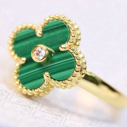 [Echo Fine ]CLOVER MALACHITE RING GOLD DIAMOND