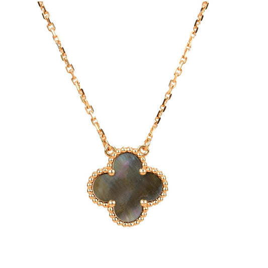 [Echo Fine ]CLOVER 15MM  GRAY MOTHER OF PEARL NECKLACE