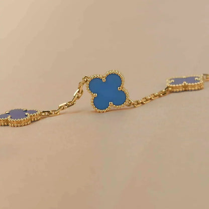 [Echo Fine ]CLOVER 5 MOTIFS BLUE AGATE BRACELET