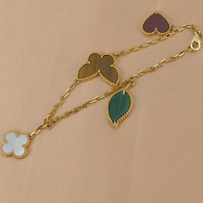 [Echo Fine ]LUCKY SPRING 5 MOTIF GOLD BRACELET