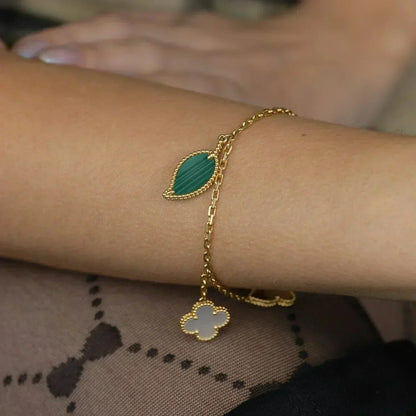 [Echo Fine ]LUCKY SPRING 5 MOTIF GOLD BRACELET