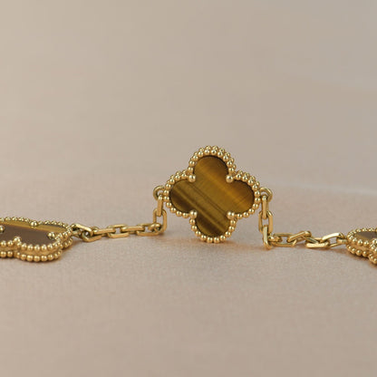[Echo Fine ]CLOVER  5 MOTIFS TIGER EYE BRACELET