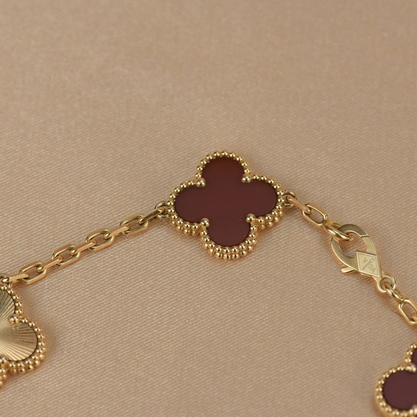 [Echo Fine ]CLOVER  5 MOTIFS CARNELIAN GOLD BRACELET