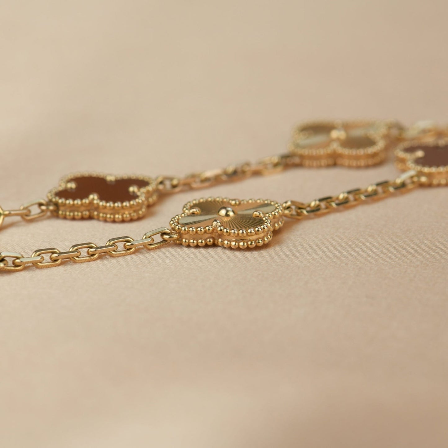 [Echo Fine ]CLOVER  5 MOTIFS CARNELIAN GOLD BRACELET