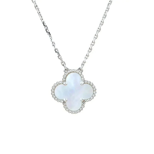 [Echo Fine ]CLOVER  15MM WHITE MOTHER-OF-PEARL SILVER