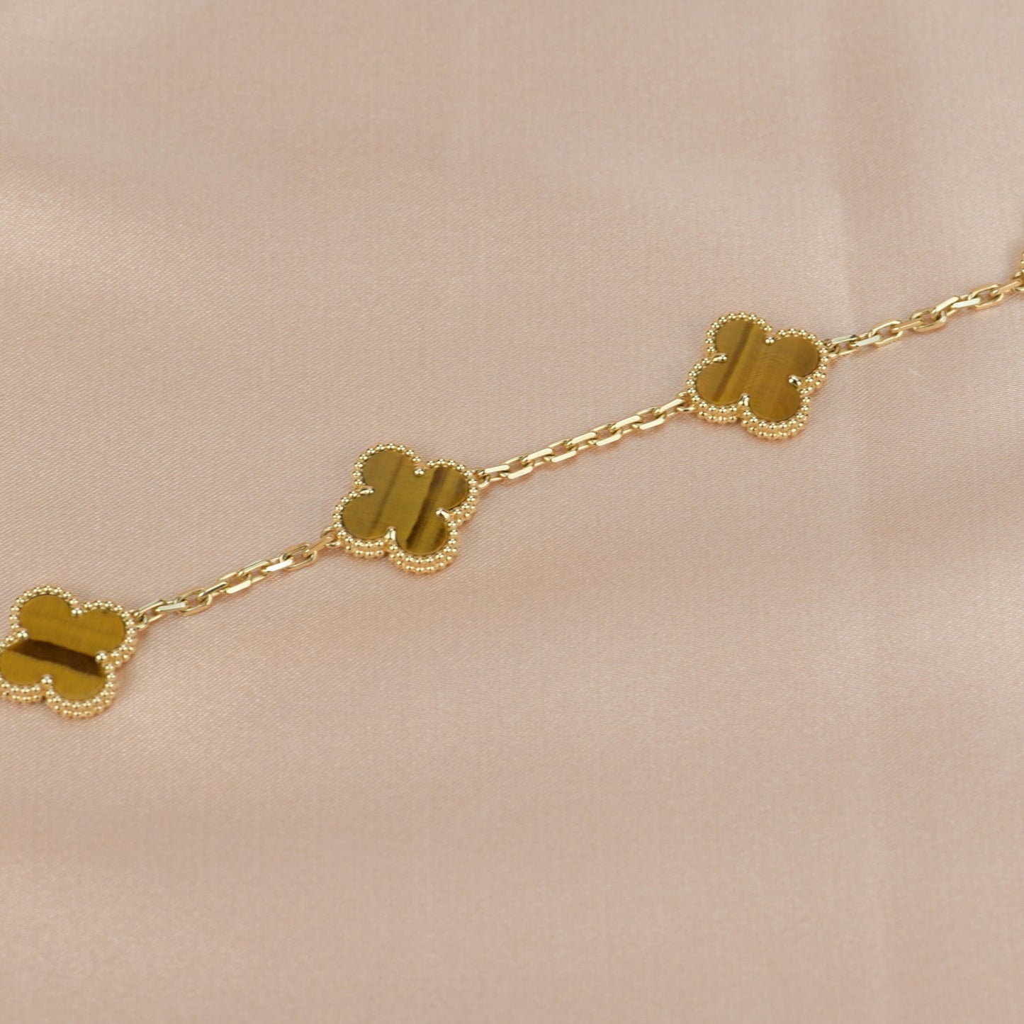 [Echo Fine ]CLOVER  5 MOTIFS TIGER EYE BRACELET