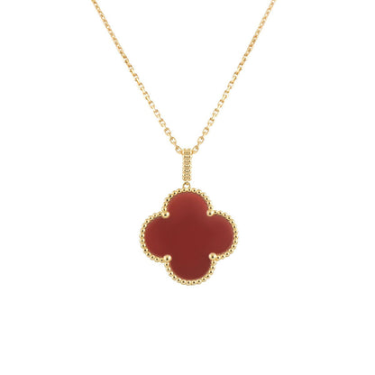[Echo Fine ]CLOVER 25MM NECKLACE GOLD CARNELIAN