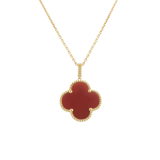 [Echo Fine ]CLOVER 25MM NECKLACE GOLD CARNELIAN