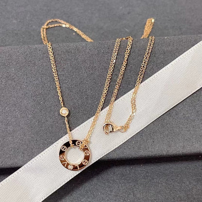 [Echo Fine ]LOVE NECKLACE 16MM 2 DIAMONDS
