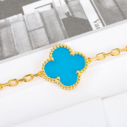 [Echo Fine ]CLOVER 5 MOTIFS TURQUOISE BRACELET