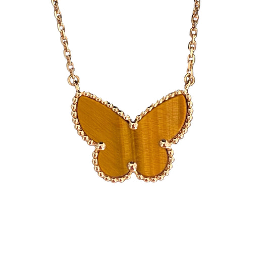 [Echo Fine ] TIGER__ EYE BUTTERFLY NECKLACE