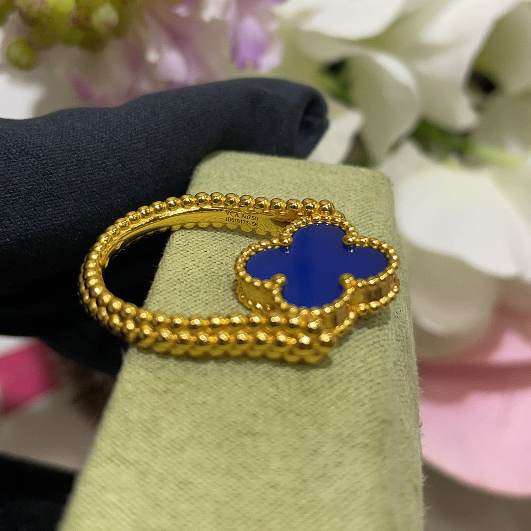 [Echo Fine ]CLOVER RIVERSIBLE BLUE AGATE RING