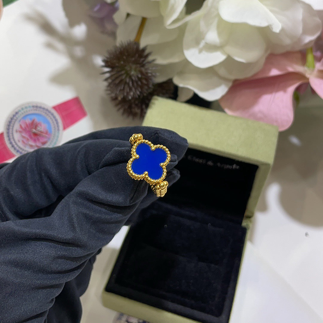[Echo Fine ]CLOVER RIVERSIBLE BLUE AGATE RING