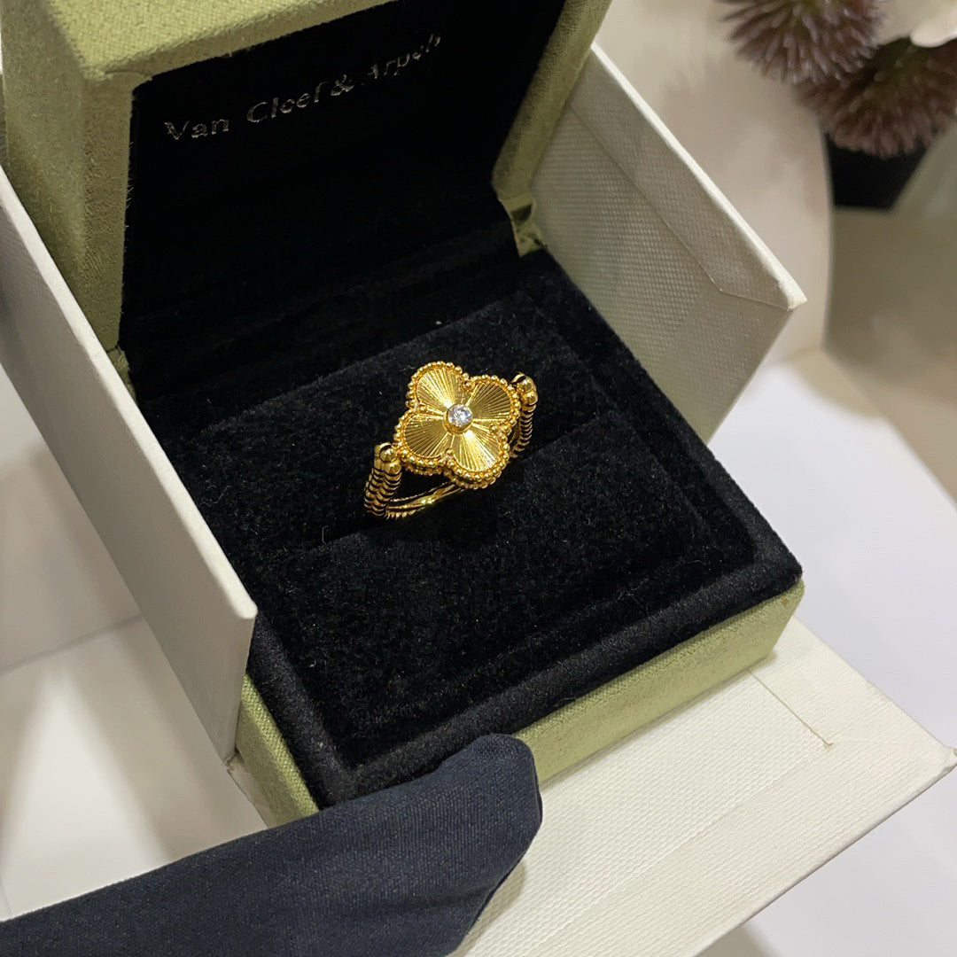 [Echo Fine ]CLOVER RIVERSIBLE BLUE AGATE RING