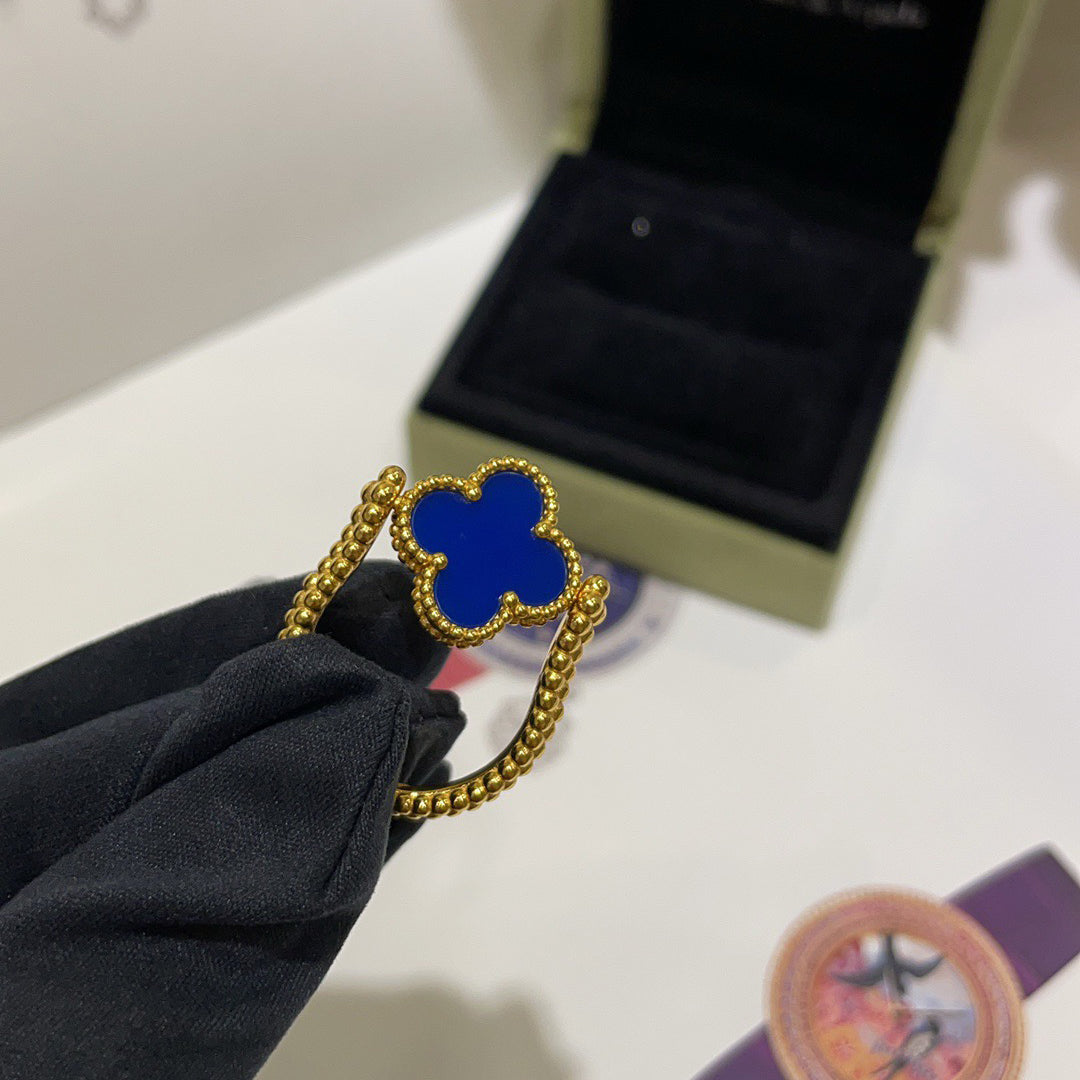 [Echo Fine ]CLOVER RIVERSIBLE BLUE AGATE RING