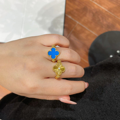 [Echo Fine ]CLOVER RIVERSIBLE BLUE AGATE RING