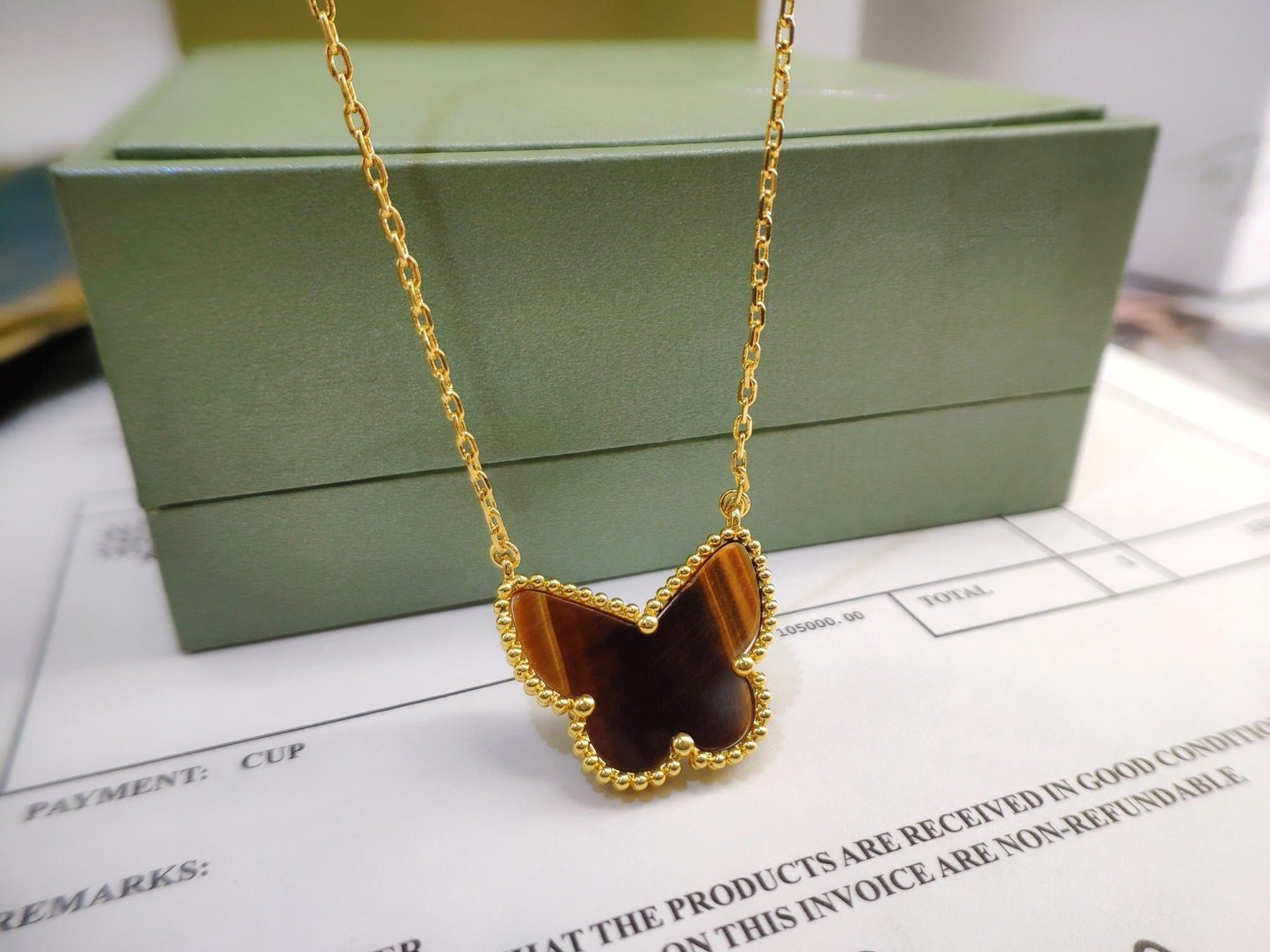 [Echo Fine ] TIGER__ EYE BUTTERFLY NECKLACE