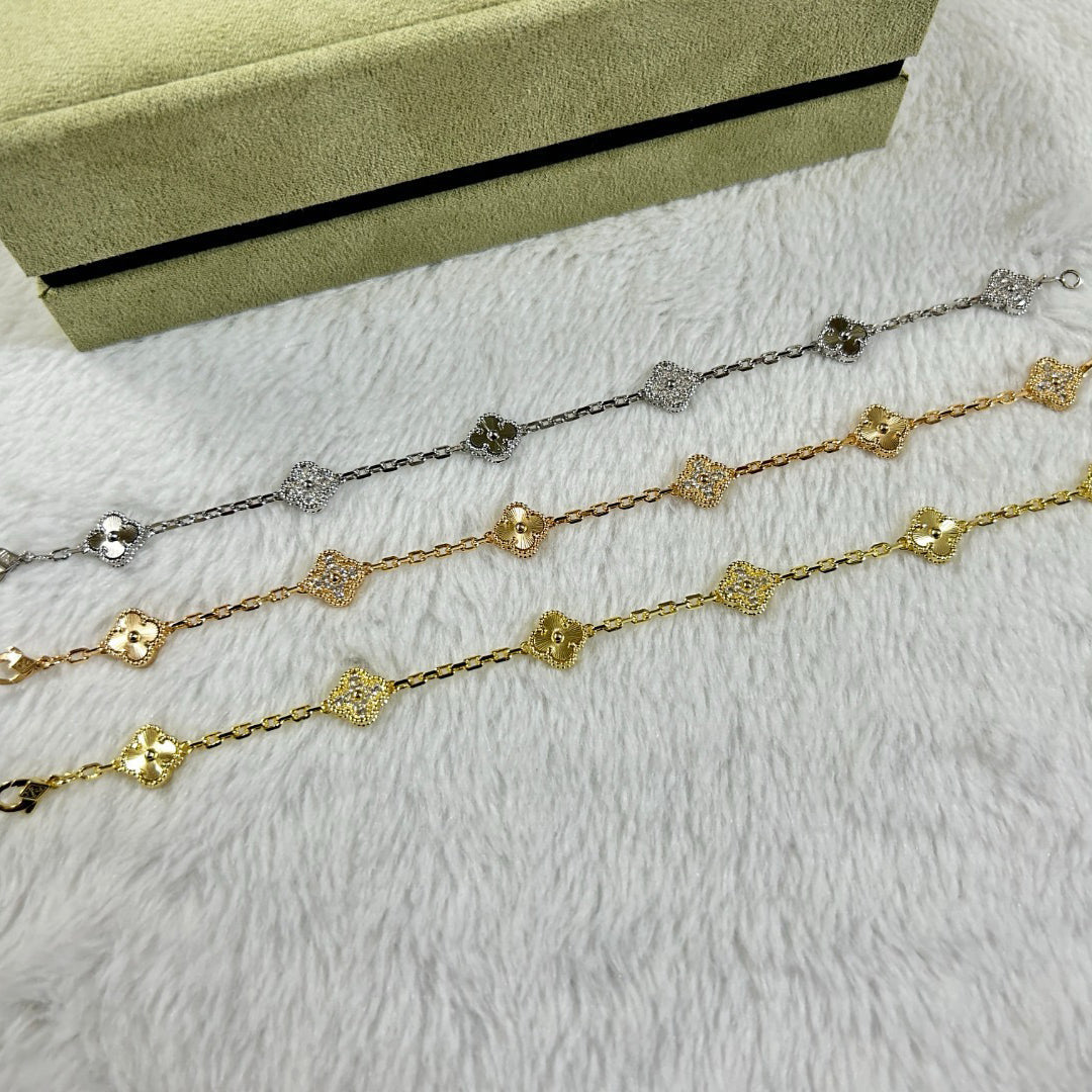 [Echo Fine ]CLOVER 6 MOTIF DIAMOND LASER BRACELET