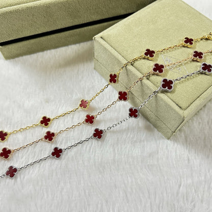 [Echo Fine ]CLOVER 6 MOTIF RED AGATE BRACELET