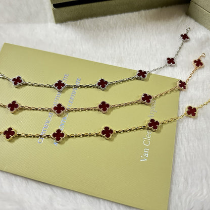 [Echo Fine ]CLOVER 6 MOTIF RED AGATE BRACELET