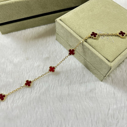 [Echo Fine ]CLOVER 6 MOTIF RED AGATE BRACELET