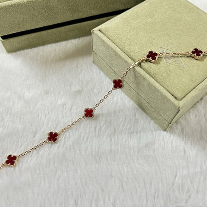 [Echo Fine ]CLOVER 6 MOTIF RED AGATE BRACELET