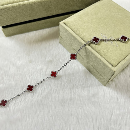 [Echo Fine ]CLOVER 6 MOTIF RED AGATE BRACELET