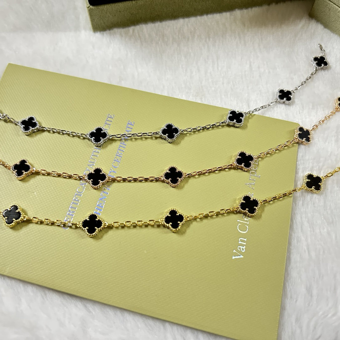 [Echo Fine ]CLOVER 6 MOTIF  ONYXS BRACELET