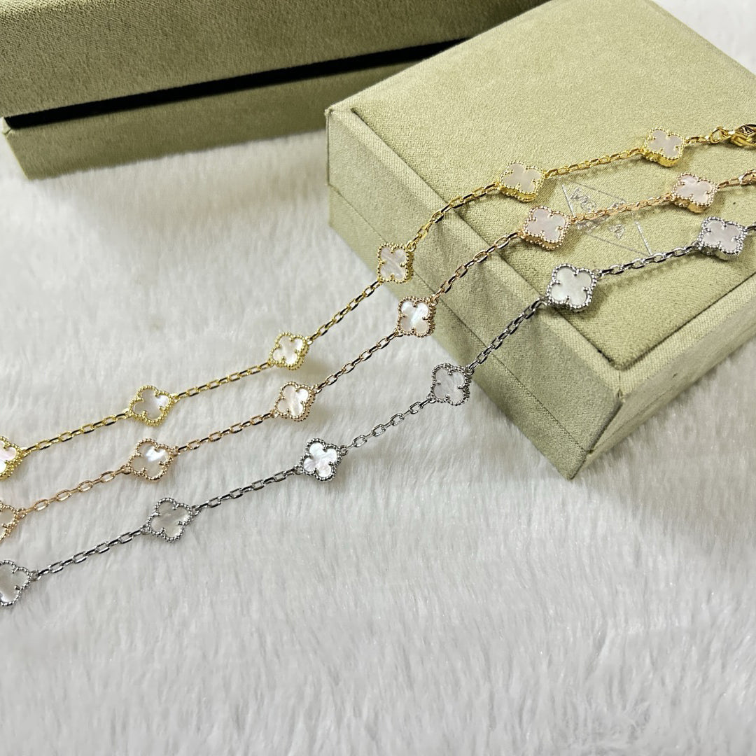 [Echo Fine ]CLOVER 6 MOTIF WHITE MOP BRACELET