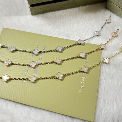 [Echo Fine ]CLOVER 6 MOTIF WHITE MOP BRACELET