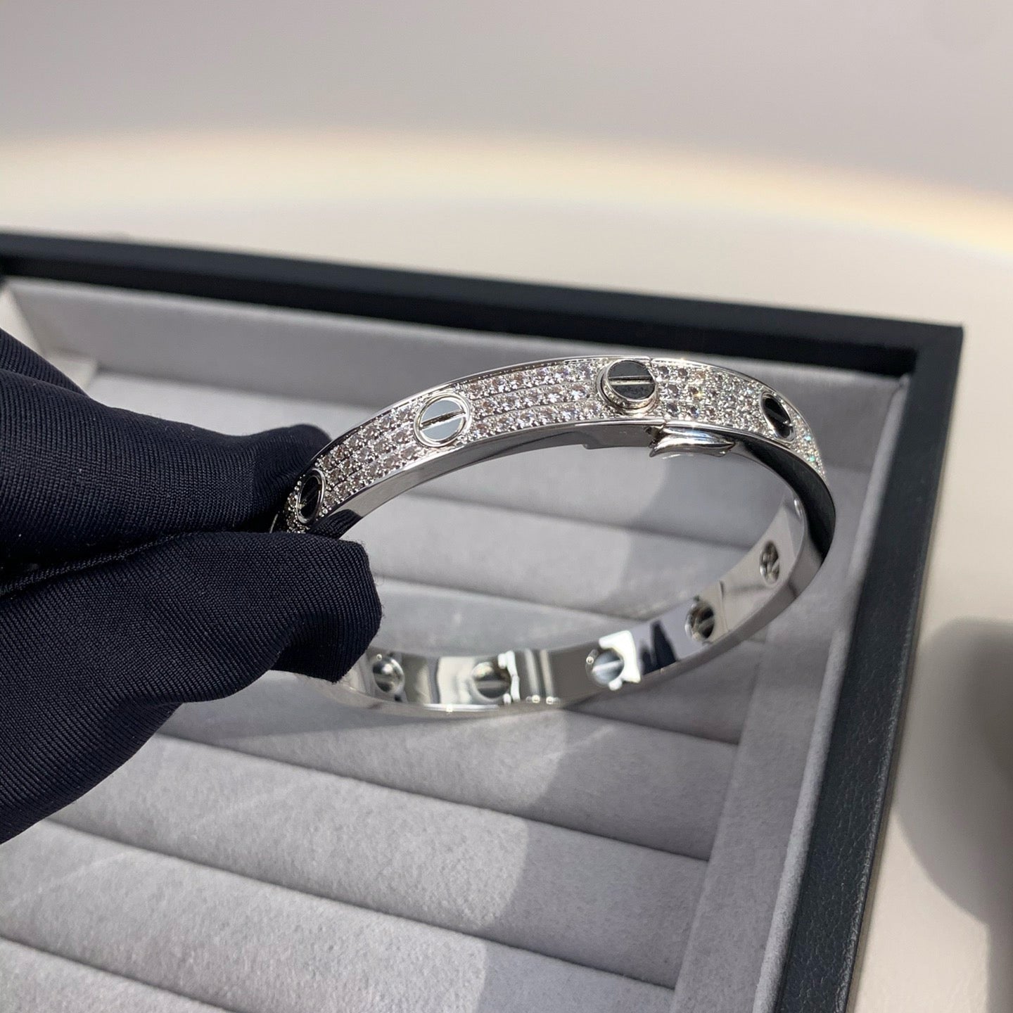 [Echo Fine ]LOVE BRACELET 6.1MM DIAMOND-PAVED CERAMIC