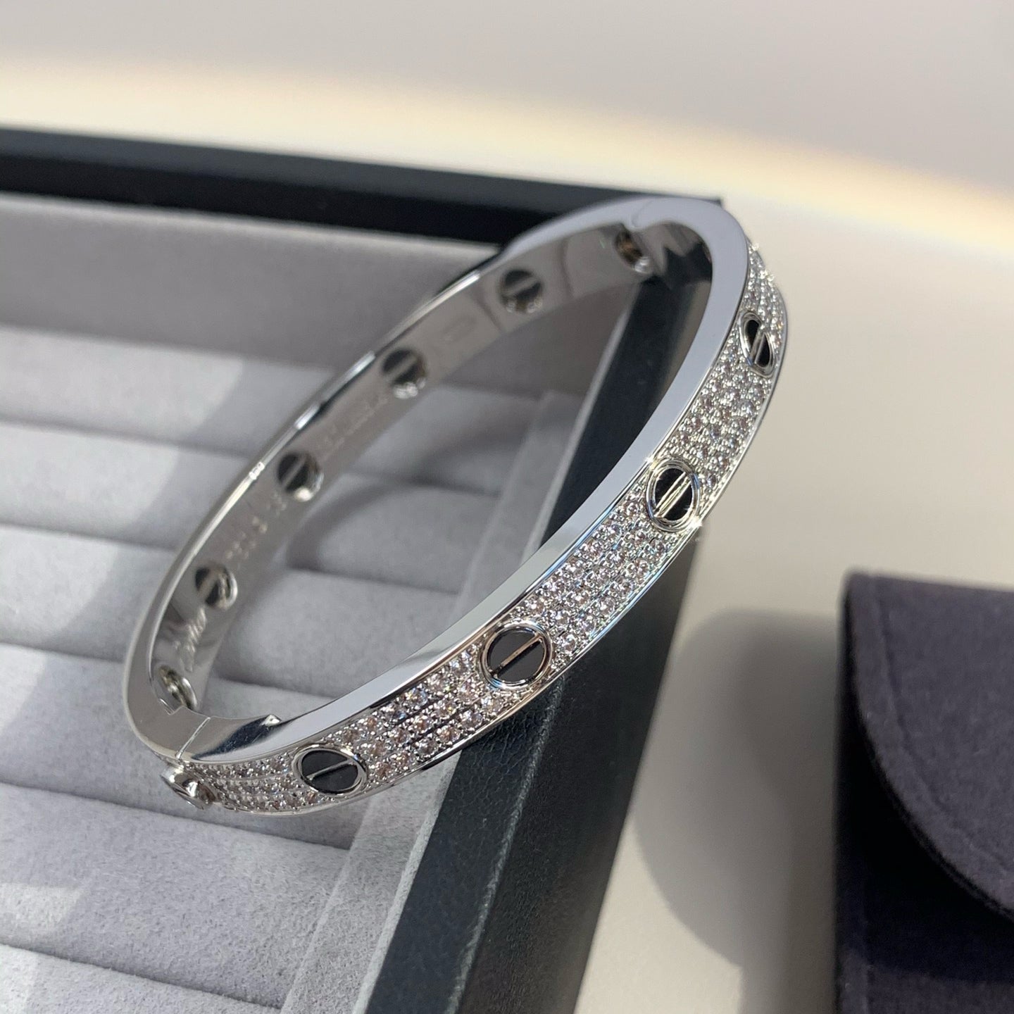 [Echo Fine ]LOVE BRACELET 6.1MM DIAMOND-PAVED CERAMIC