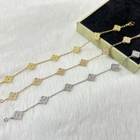 [Echo Fine ]CLOVER 6 MOTIF DIAMOND BRACELET