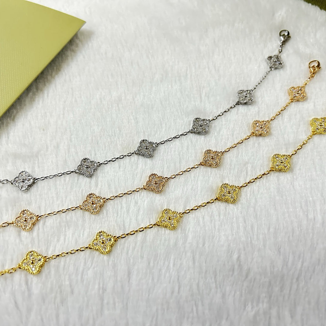 [Echo Fine ]CLOVER 6 MOTIF DIAMOND BRACELET