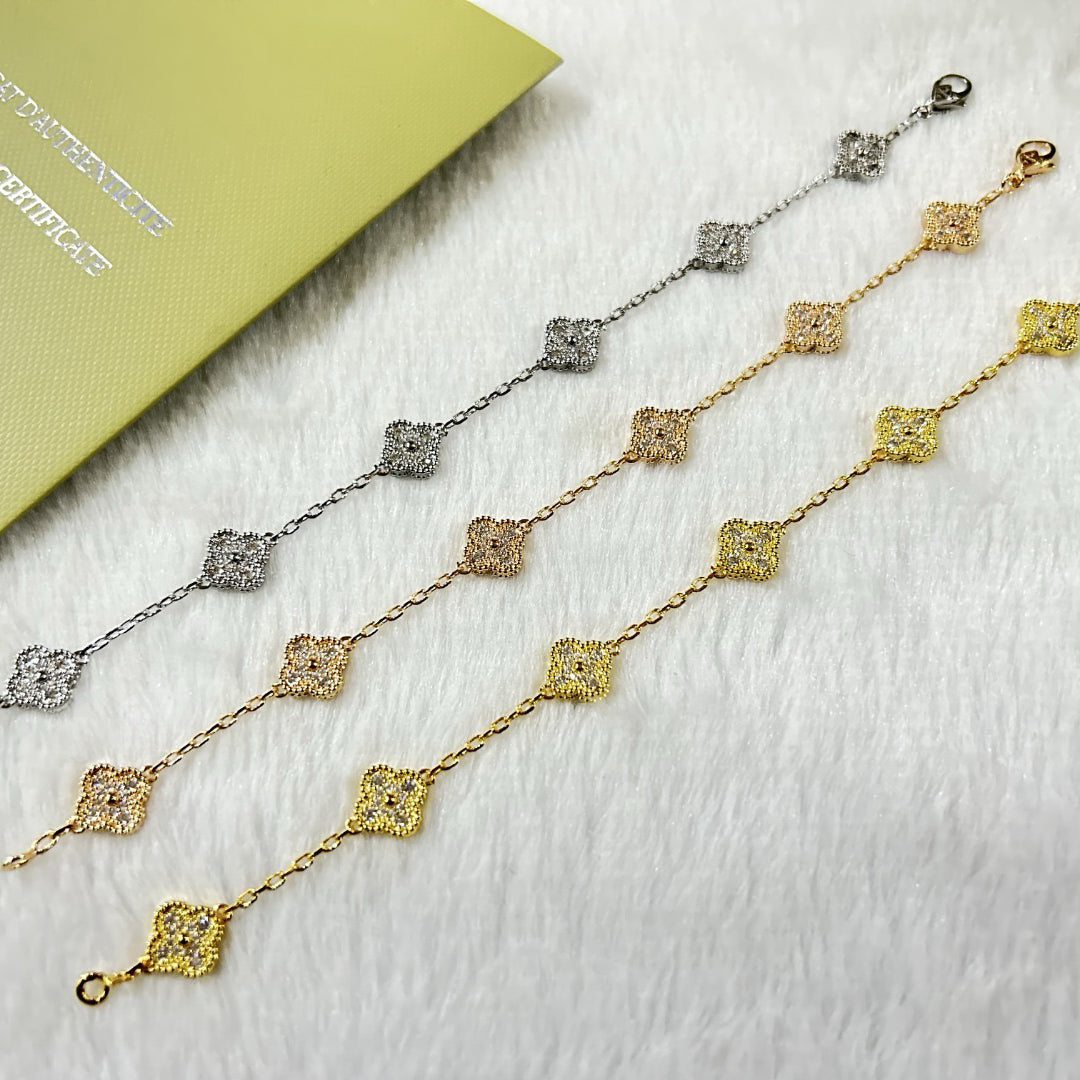 [Echo Fine ]CLOVER 6 MOTIF DIAMOND BRACELET